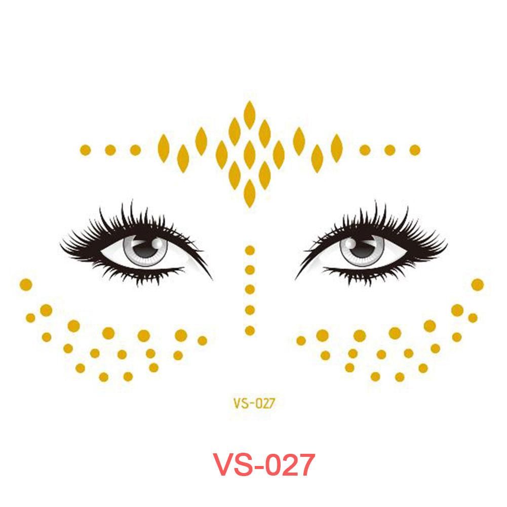 New Gold Face Temporary Tattoo Waterproof Blocked Freckles Makeup Stickers Eye Decal Wholesale