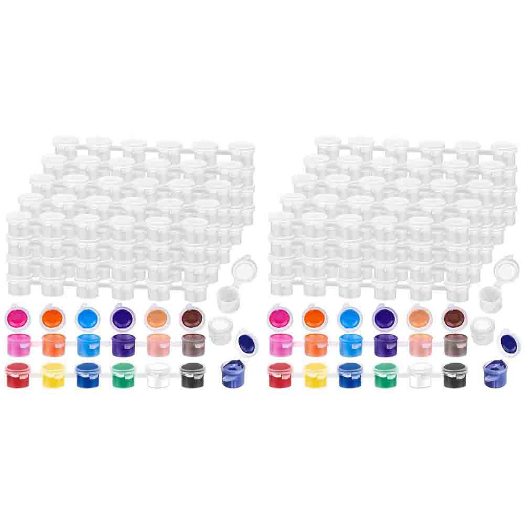 480Pieces Empty Paint Pot, 40 Strips Acrylic Mini Paint Container Strips Storage with Lids for Arts and Crafts Paint 3Ml