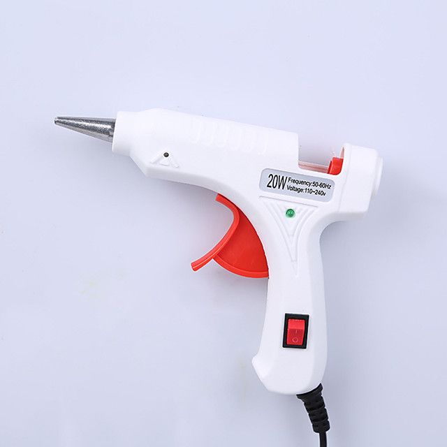 Small Electric Hot Melt Glue Gun 20W Glue Gun Hot Melt Small Glue Gun With Switch Indicator Bracket White Glue Gun