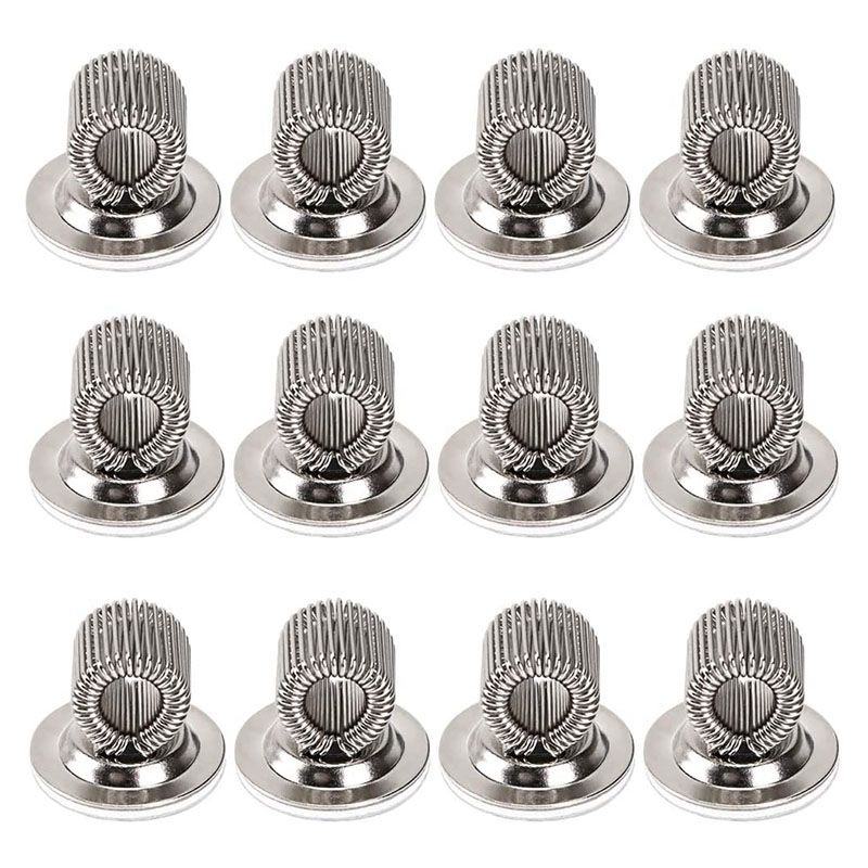 12 PCS Stainless Steel Pen Pencil Holder Clips with Adjustable Spring Loop Adhesive Pen Clip Holder