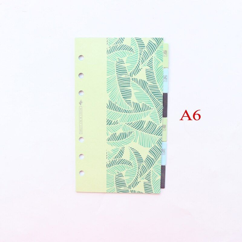 Domikee  classic paper board 6 holes index divider separator for binder spiral agenda planner notebooks stationery A5A6 6pcs