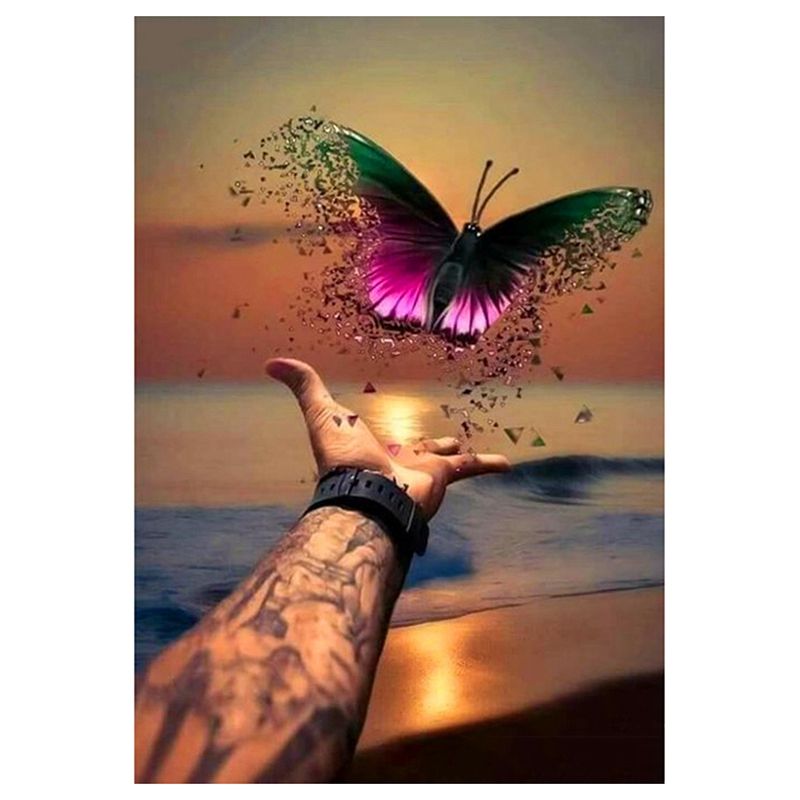 Full Round Drill 5D DIY Diamond Painting "Hand Butterfly" 5D Diamond Embroidery Cross Stitch Home Decor