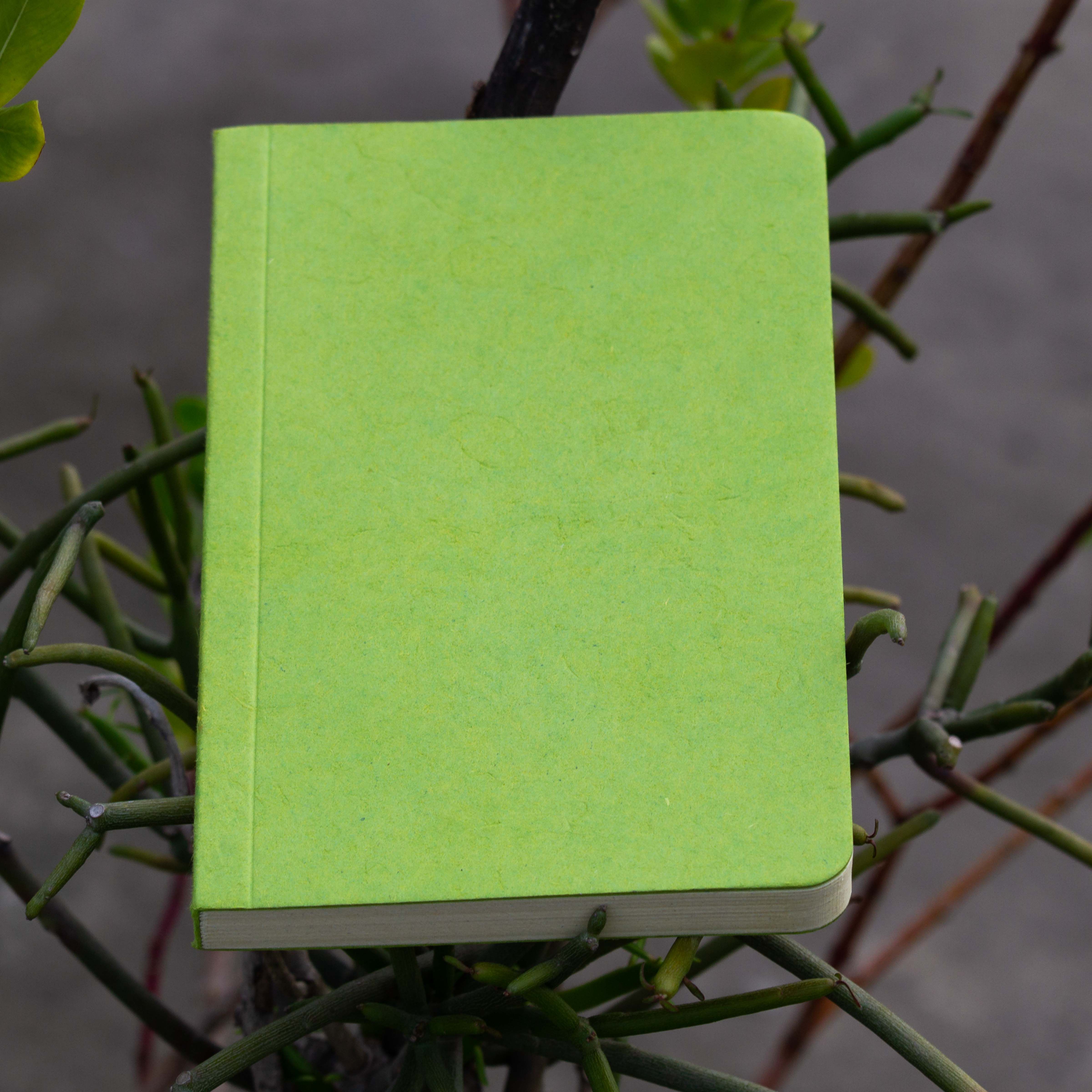 Yellowish Page Hand Made Green Cover Notebook