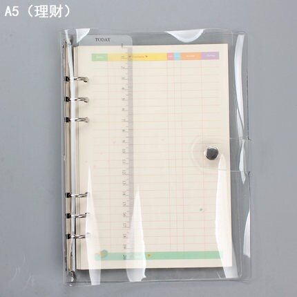 A5/A6 Transparent PVC Loose Leaf Binder Notebook With 45 Sheets Refills Note Book Journal Planner Office Stationery Supplies