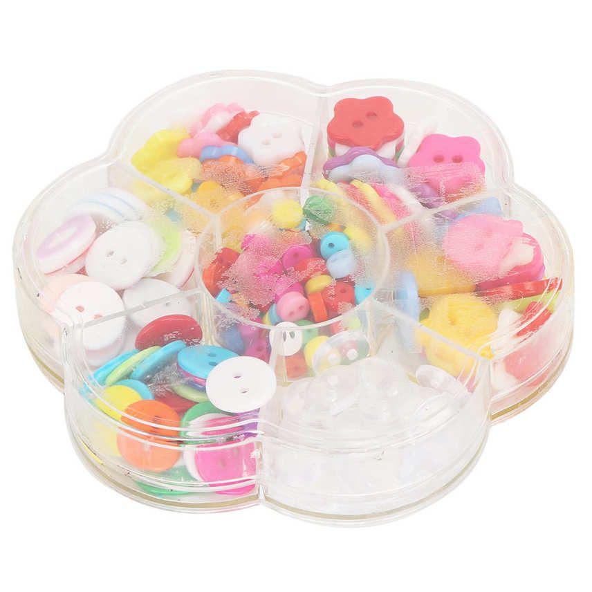 Colorful Button 220Pcs Cute Smooth Plastic Resin Fasteners for Sewing DIY Craft Making