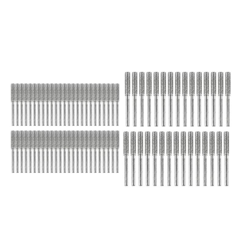 80 Pieces Chainsaw Sharpener Stone Burr Grinding Stone File, Polishing Grinding Tool Grinding Bits, 5/32 Inch/ 4 mm