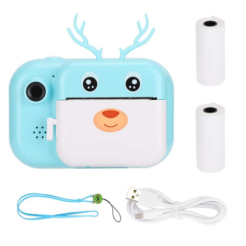 Print Camera Children's Instant Portable Thermal 1080P Twin Lens 2.4in 16G Toys