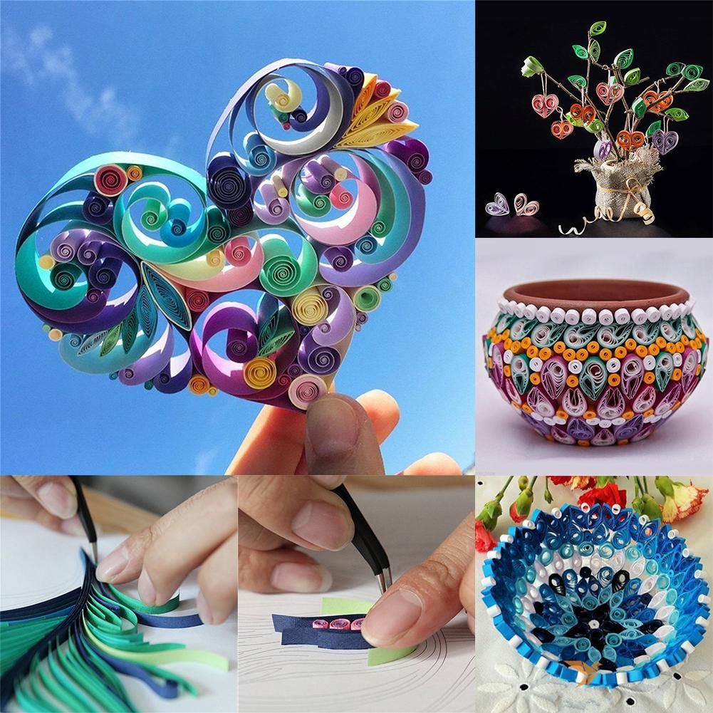 3mm DIY Quilling Paper 100 Stripes Mixed Color Origami Paper DIY Hand Craft