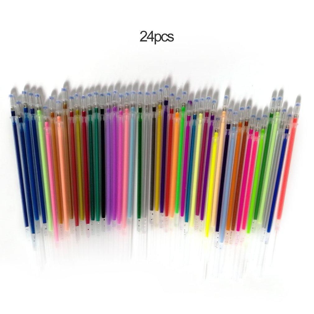 TE 1.0mm Smooth Colorful Gel Pen Fluorescent Refills Color Cartridge Flash
