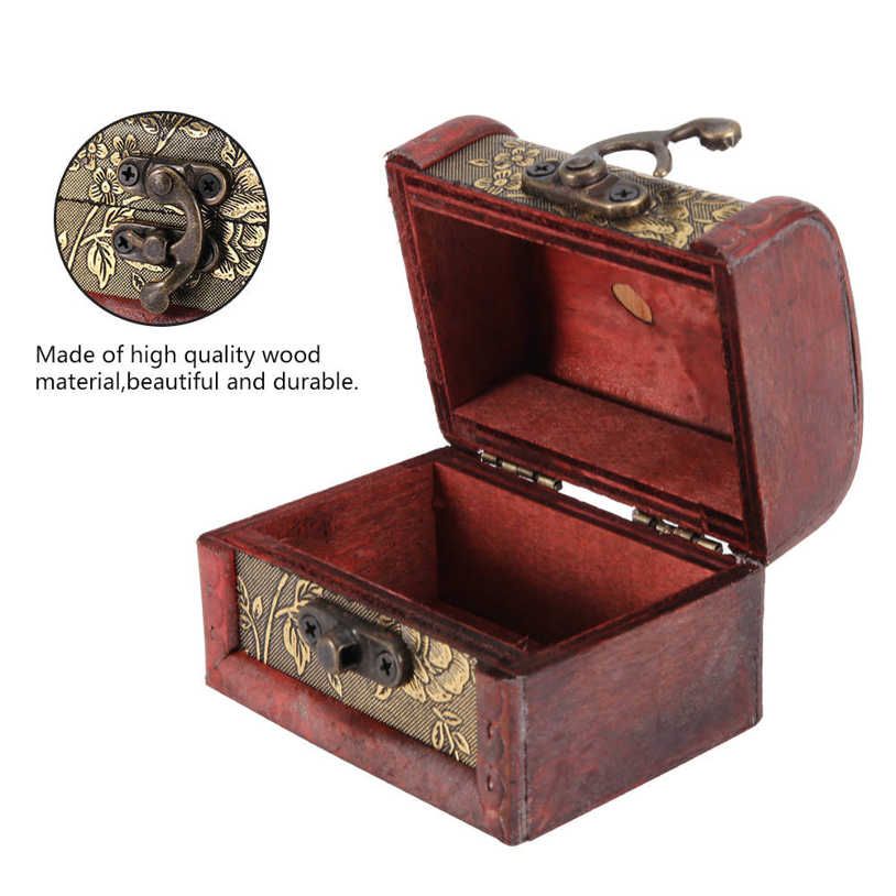 Vintage Style Wooden Box Display Decoration Wood Storage for Candy Jewelry Ornaments