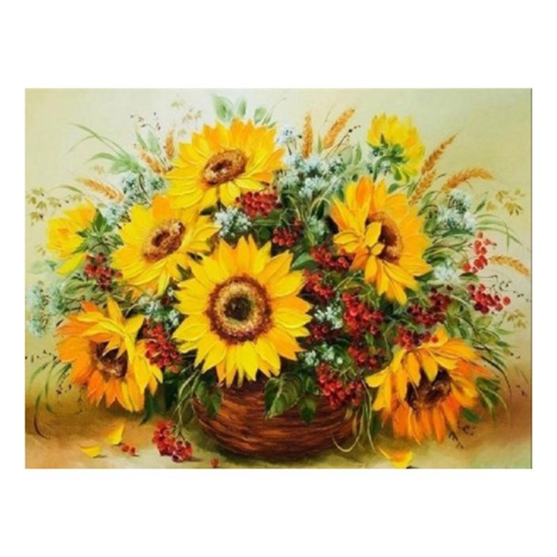 Diamond Painting Flowers Paintings of Rhinestones Diamond  Sunflower Full Square Drill Diamond Embroidery
