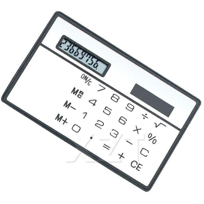 10pcs/Lot Slim Credit Card Calculator Cheap Solar Power Pocket Calculator Novelty Small Travel Compact Calculator