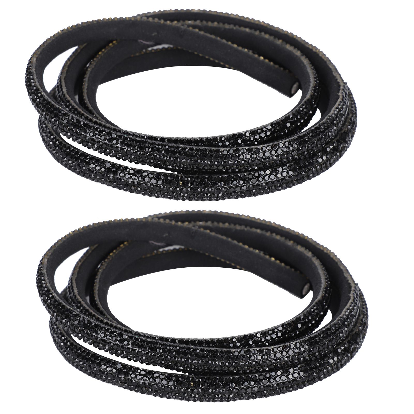 Glass Diamond Trim Chain 2Pcs Strip Tube Rope 6 Rows for Clothing Shoulder Vamp Accessories