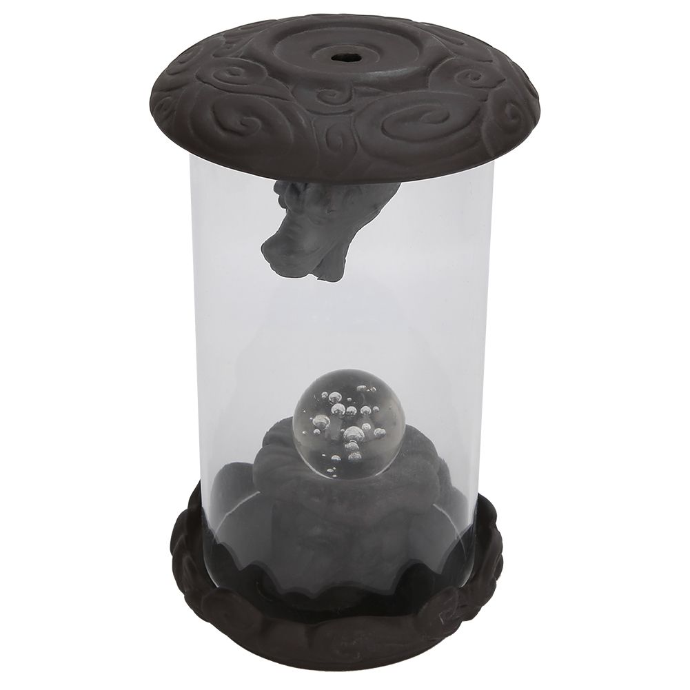 Backflow Incense Burner Red Porcelain Creative LED Light Windshield Home Decor