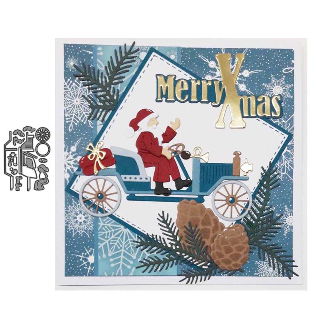Santa Claus Sled Metal Cutting Dies DIY Scrapbook