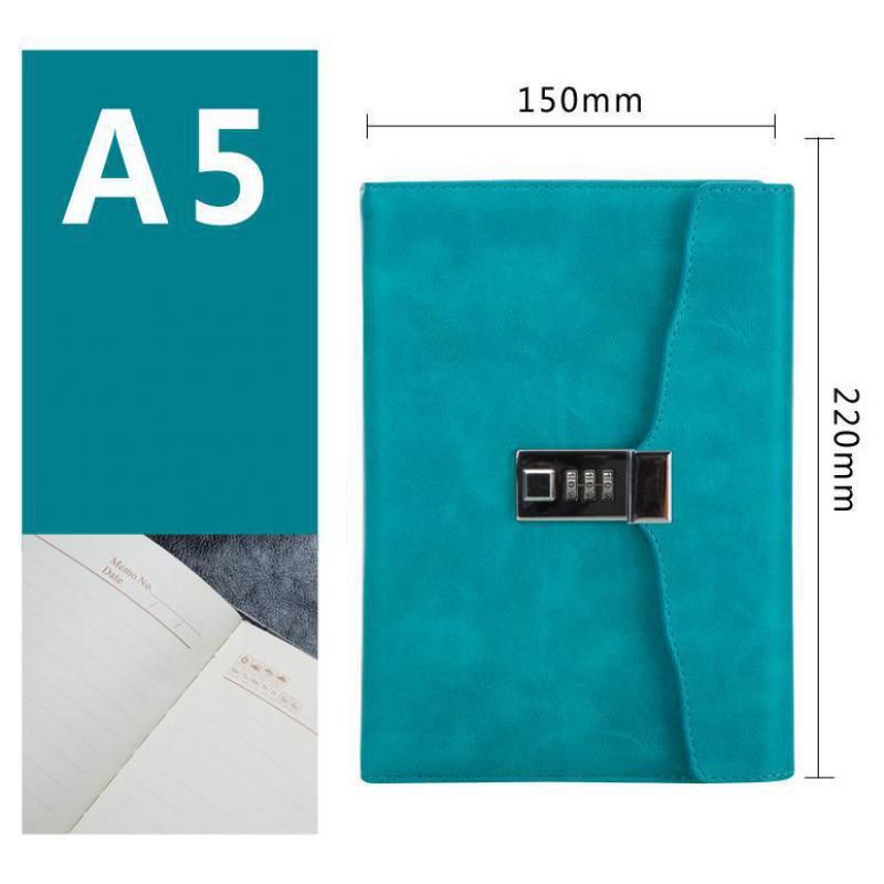 PU Leather A5 Diary Notebook Journal With Lock Planner Refill Daily Travelers Agenda Password Book Office School Stationery Gift