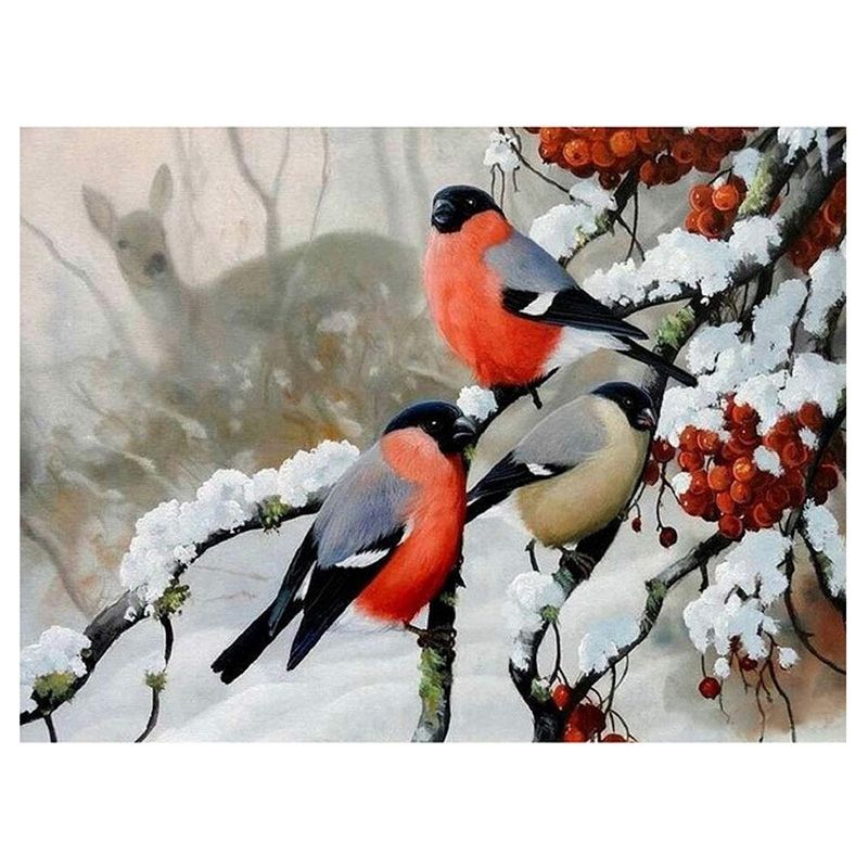 Round Diamond Full Diamond Diamond Painting Set Living Room Decoration Children DIY Snow Bird