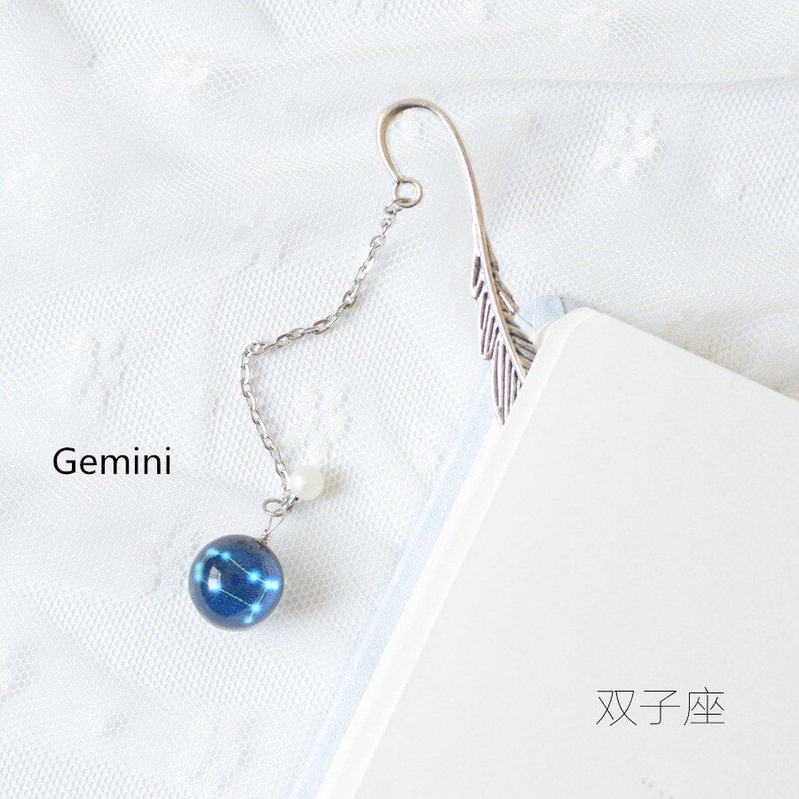 Luminous twelve constellation bookmarks metal retro creative products cultural and creative gifts student stationery