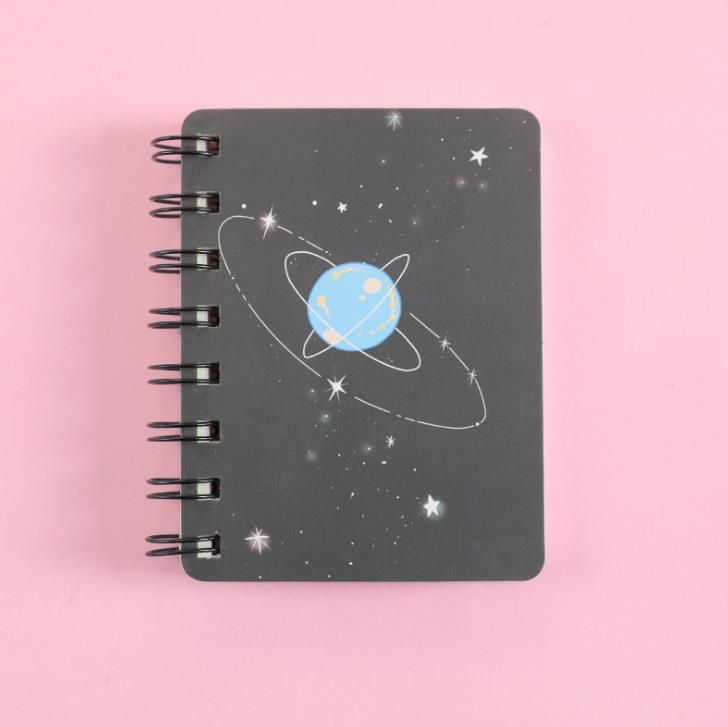 1 Pcs Cute A7 Dream Planet Spiral Notebooks Mini Portable Coil Notepad Diary Book Exercise Stationery School Office Supply