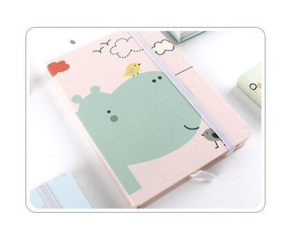 Hard Cover A7 Small Notebook Creative Cartoon Stationery Ruled Lined Journal