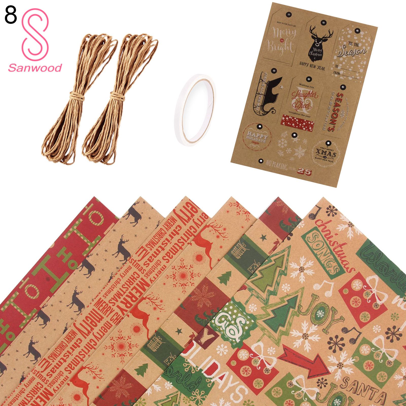 Wrapping Paper Eye-catching Delicate Texture Paper Seasonal Gifts Packing Papers for Party