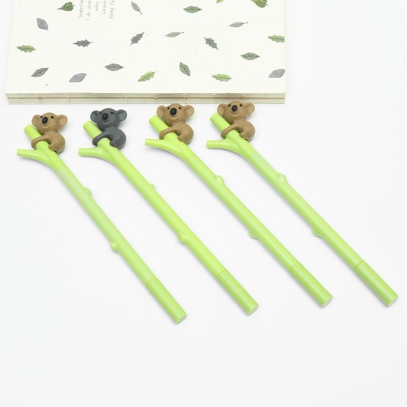 Kicute 4pcs/lot 0.5 mm Black Ink Novelty Cute Koala Gel Pens Smooth Writing School Office Stationery Supplies Gifts for Children