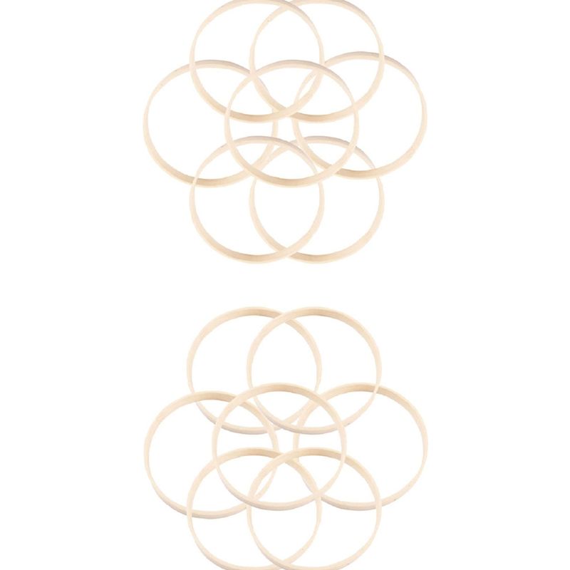 20Pcs Wooden Bamboo Dreamcatcher Rings Hoops Round Hoops Macrame Rings for Dream Catcher DIY Craft 27cm
