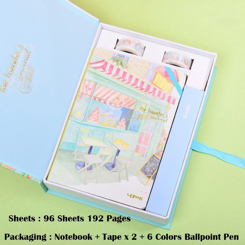 Kawaii A5 Diary Notebook Cute Planner Organizer Dokibook Set Personal Travel Journal Note Book+Pen+Tape Office School Stationery(null)