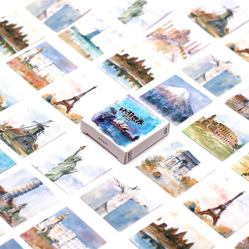 LOLEDE  45pcs/set Butterfly Garden Notebook Diary Drawing Painting Graffiti Cover Paper Memo Pad Office School Supplies Gift