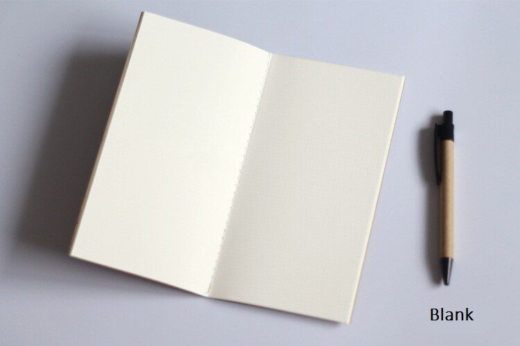 Standard/Pocket Kraft Paper Notebook Blank Dot Grid Notepad Diary Journal Traveler's Refill Planner Organizer Filler Paper
