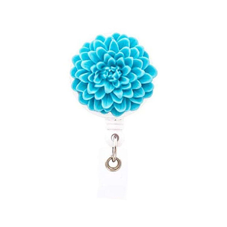 New Design 1 Piece Top Quality 360 Degree Rotatable 3D Daisy Retractable Nurse Badge Reel Fashion Floral ID Card Badge Holder