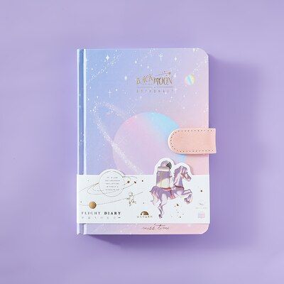 1 Pcs Magnetic Buckle Notebook Painted Inner Page Planet Astronaut Planner Book Girl Diary Notebook School Student Stationary