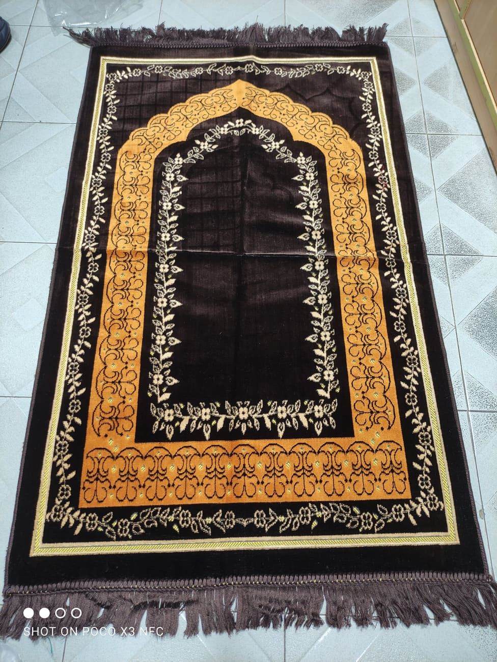 Multi Colour Velvet Jaynamaz - Made in Turkey
