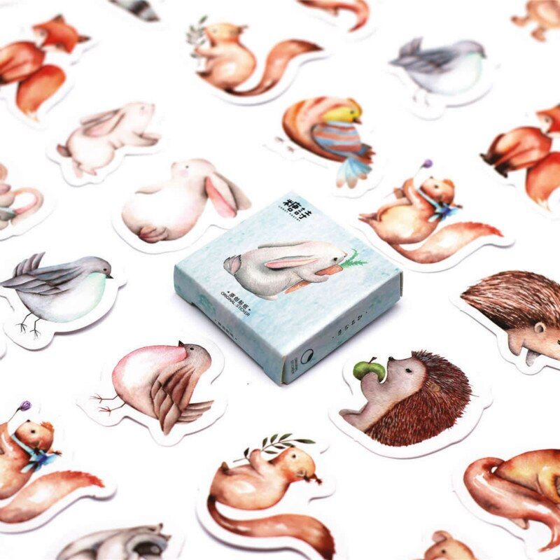 40pcs/pack Birds Totem Diary Stickers Pack Posted It Kawaii Planner Scrapbooking Bookmarks Office Supplies
