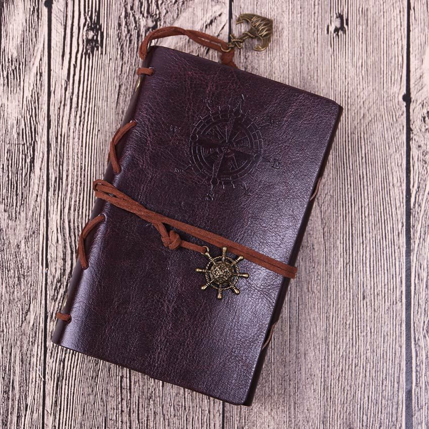Vintage Pirate Diary Notebook Agenda With Faux Leather Cover Loose Leaf Note Book for School Stationery or Traveler(null)