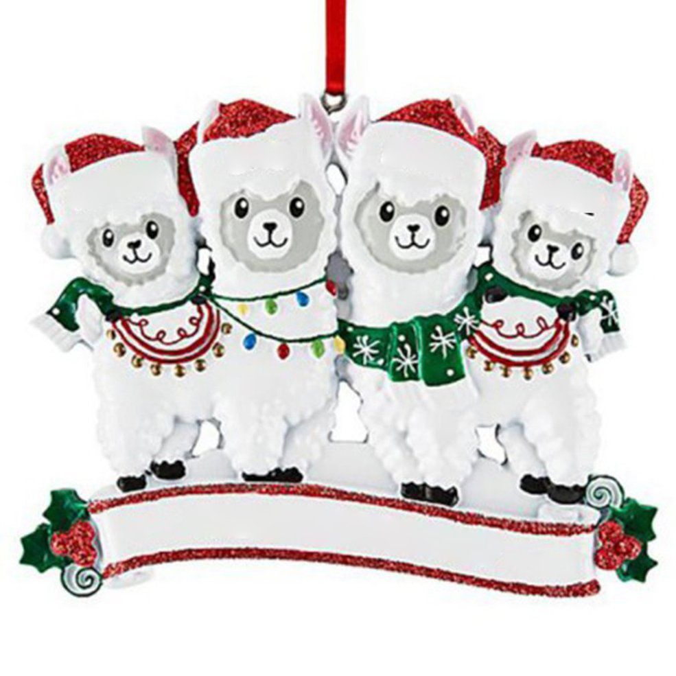 Cute Family Of Alpaca Christ Pendant DIY Name PVC Christ Hanging Pendant ChristOrnament