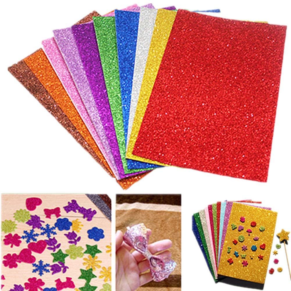 Glitter Foam Sheets - A4 Size - 10 Sheets - Multicolor