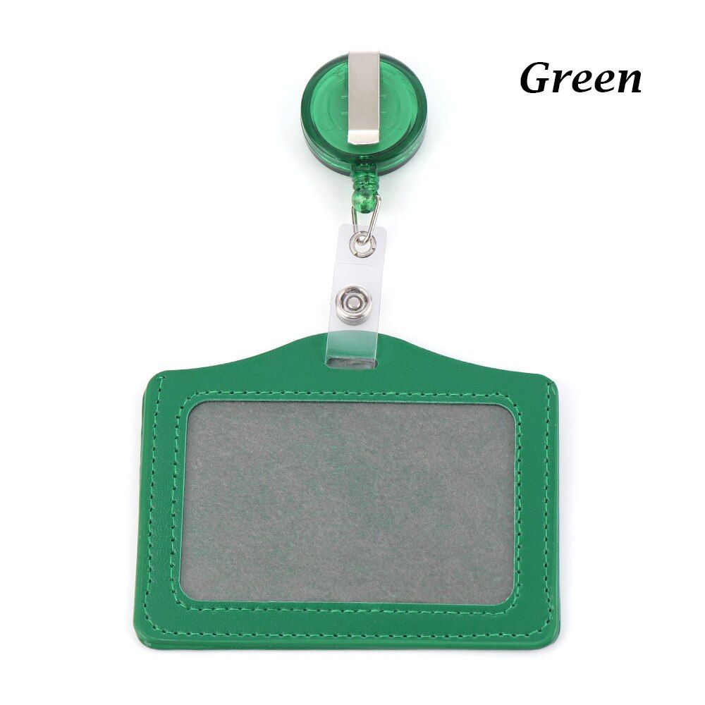1pcs Badge Card Holders Bank Credit Card Holders Bus ID Card Holders with Retractable Reel PU Leather Card Case