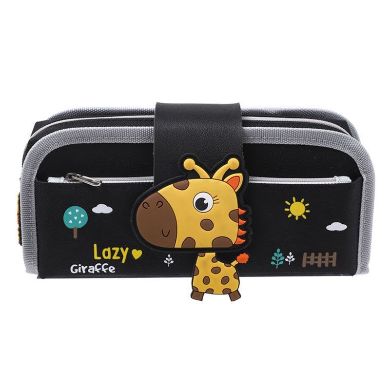 Pencil Case Large Capacity Oxford Cloth Detachable Pen Bag Cartoon Zipper Closure Stationery Organizer
