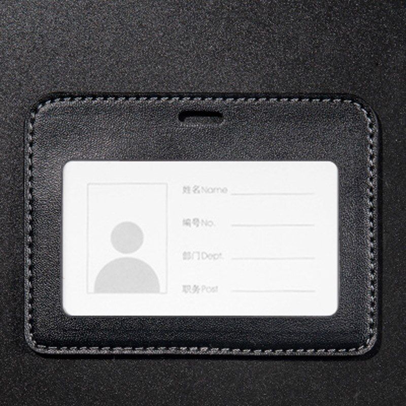 DEZHI Handmade Soft PU Leather Card Holder for ID/Access/Bus/PassCard,Classic Color Horizontal Vertical Optional