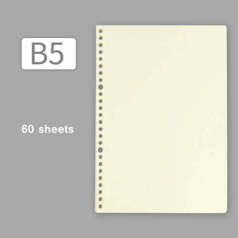 MINKYS 60 Sheet B5 26 Rings Loose-leaf Paper Refill Spiral Binder Inside Page Line/Grid/Dot/Blank Agenda Index School Stationery