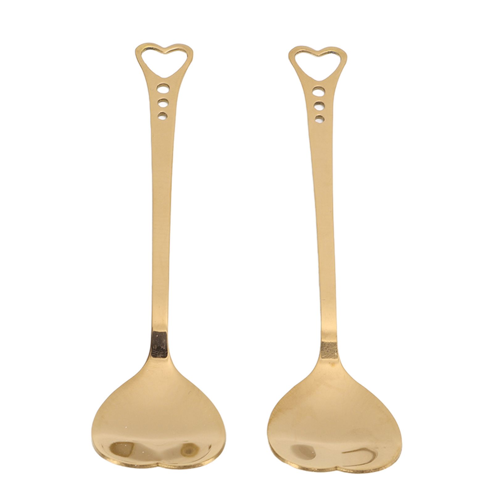 2 Pcs Dessert Spoons Stainless Steel Coffee Fruit Flatware Sugar Ice Spoon