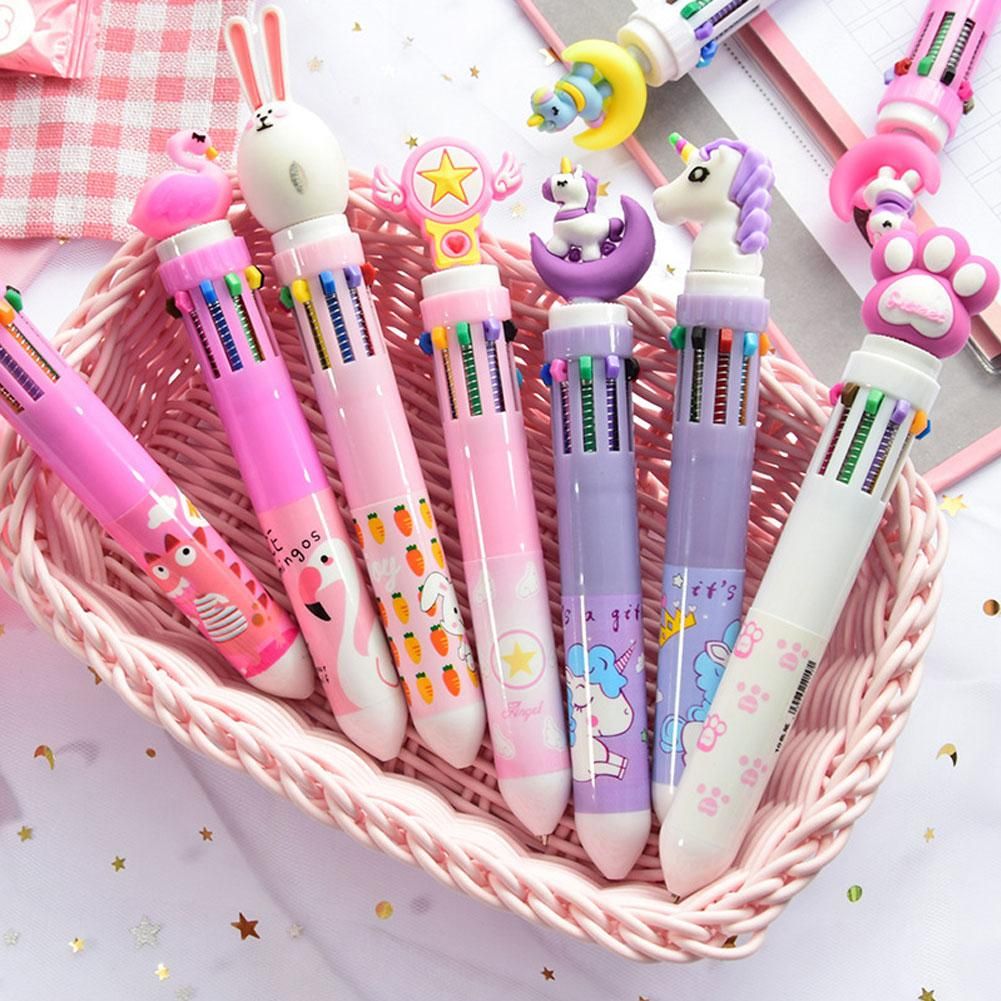 10 Colors Cute Animal Cartoon Ballpoint Pen School Office Supply Stationery Gifts