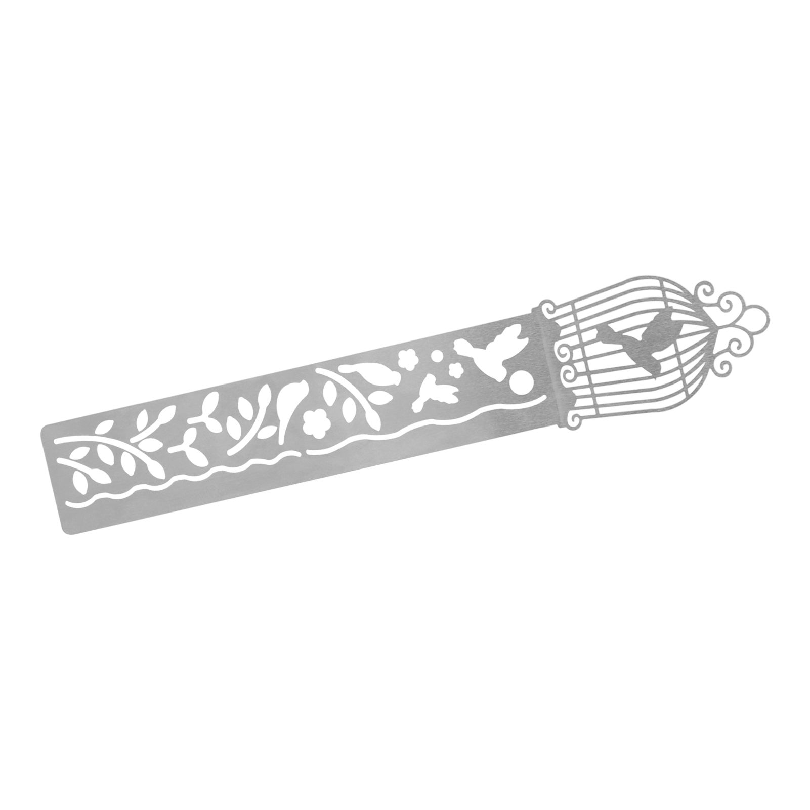 Metal Bookmark Ruler Multifunctional Hollow Birdcage Painting Stencils For