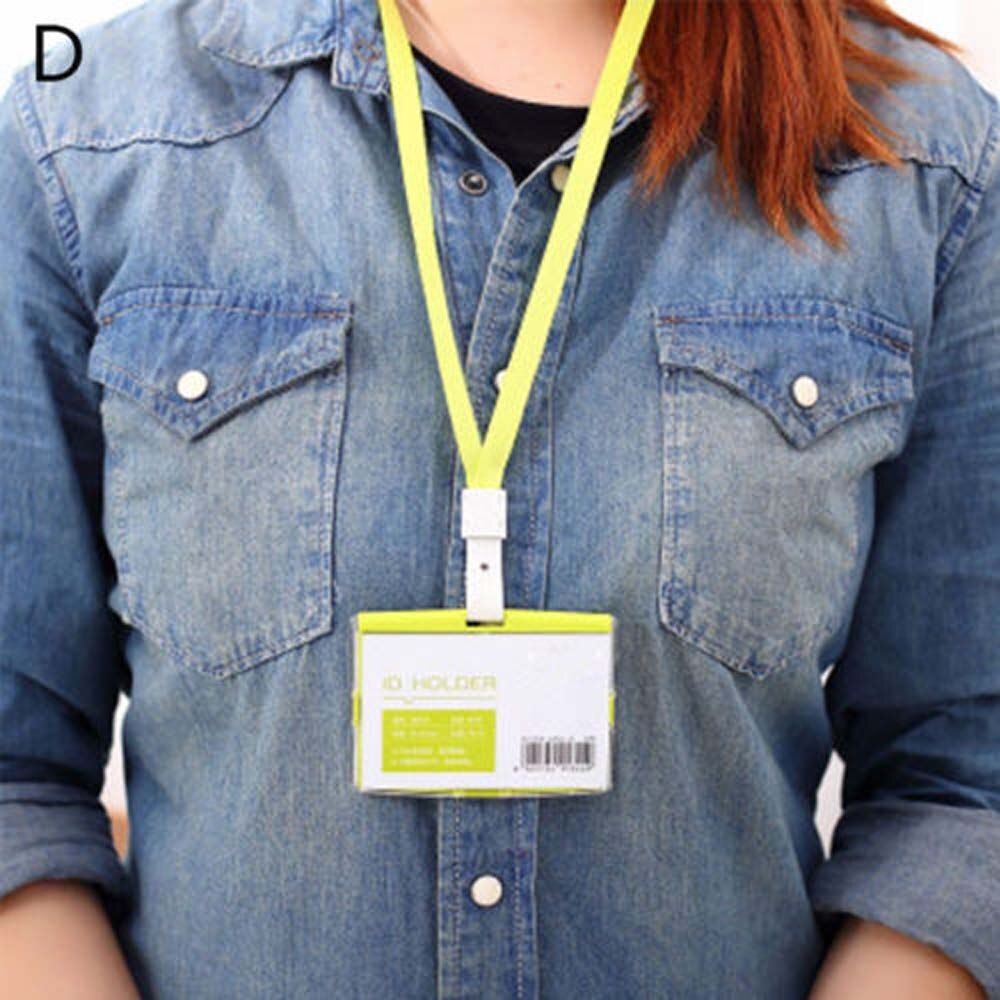Credit ID Card Badge Tag Holder Hard Plastic Pocket Pass Case Neck Strap Lanyard Holders ID Badge Holders Accessories