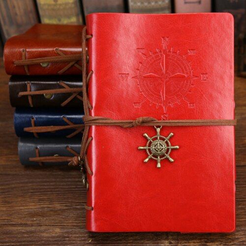 PHANTACI Vintage Blank Diary Notebook Leather Cover Pirate Note Book Replaceable Traveler Notepad Stationery Supplies