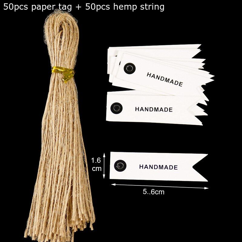 50pcs White Paper Bookmarks Thank you Wedding Party Decoration Gift Tag Box Packaging Labels Creative Stationery Office Supplies