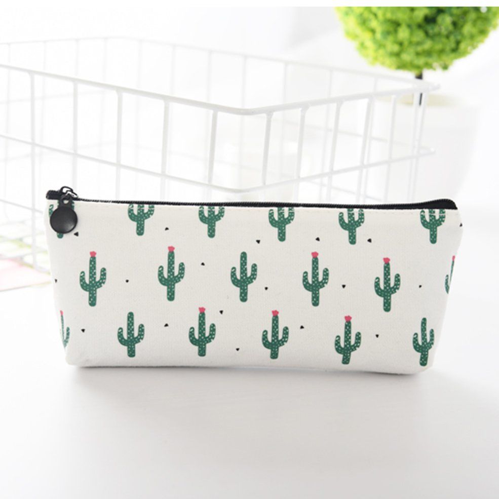 MA Fresh And Lovely Cactus Large-capacity Pencil Case Student Zipper Pencil Case