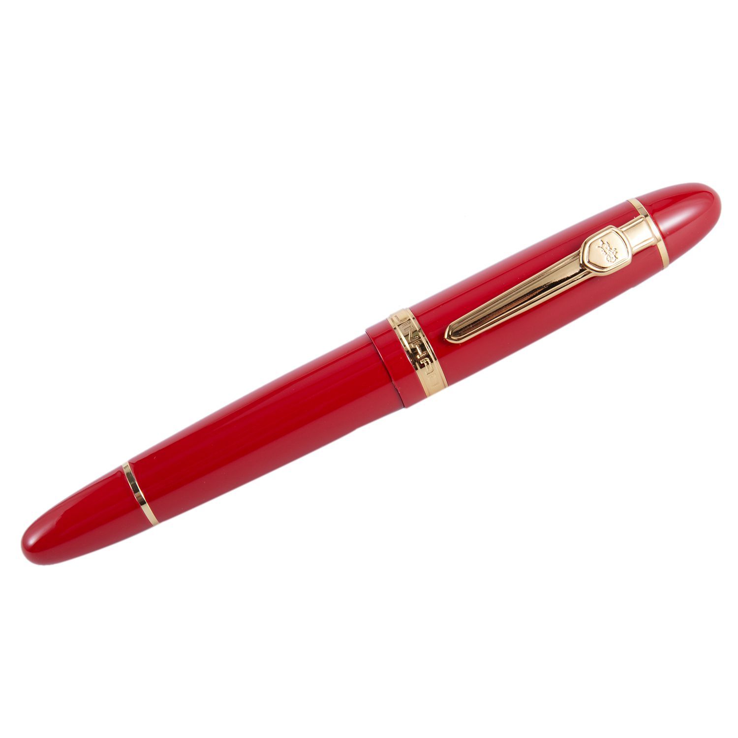 JINHAO 159 18KGP 0.7mm MEDIUM BROAD NIB FOUNTAIN PEN free Office Fountain Pen with a box, Red