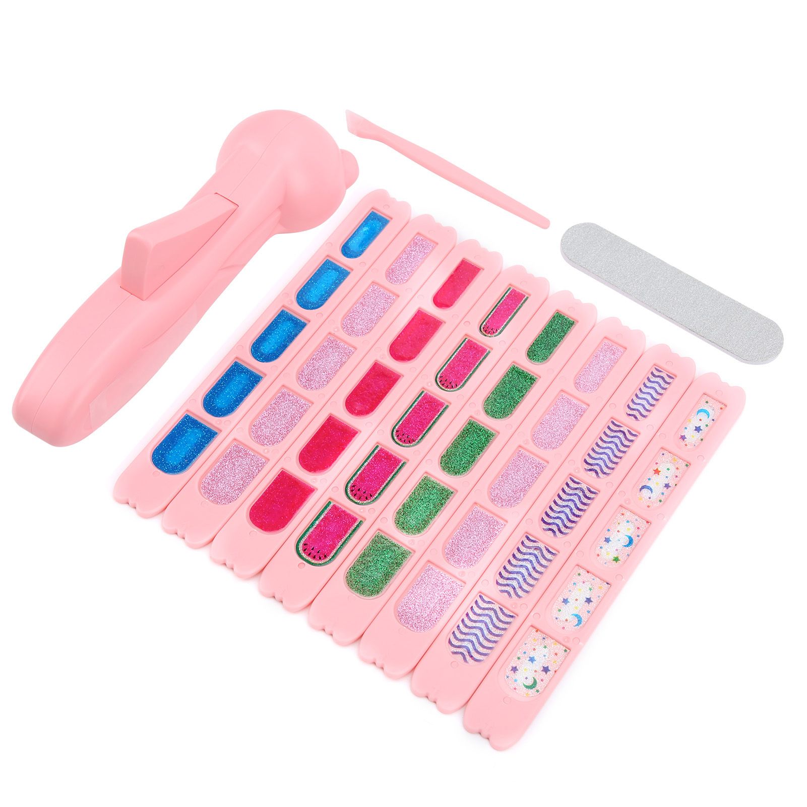 Children Beauty Nails Nail Toy Kits Easy Peeled Off Plastic Non-toxic Colorful